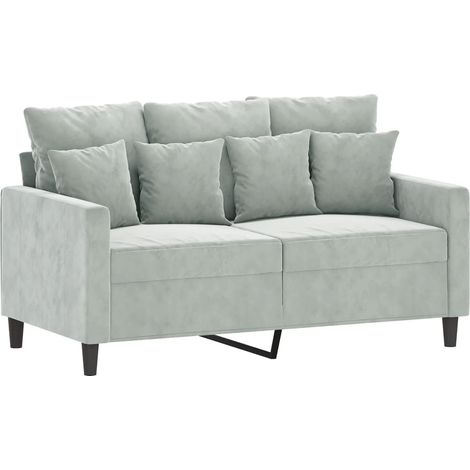 Canapé à 2 places,Sofa pour Salon,Banquette Gris clair 120 cm Velours CFW852400