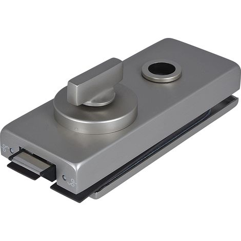 Serrure de porte en verre WC Studio Classic – Serrure de WC avec lolive, pour verre de 8 mm d'épaisseur, effet acier inoxydable
