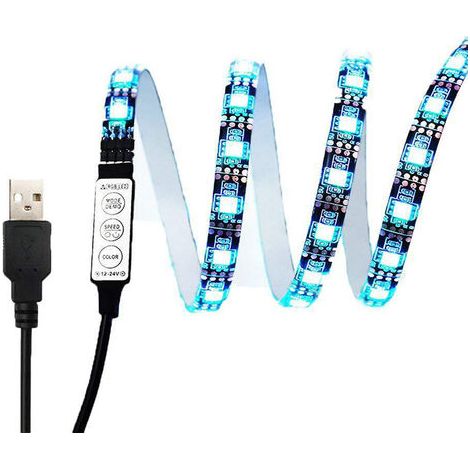 LAN Bande lumineuse LED bande lumineuse 5V avec USB rechargeable Mini Contrôleur de touche 2 mètres bande lumineuse décorative (1/5)
