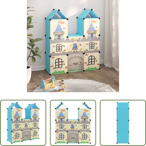Rangement enfants -  Armoire de rangement pour enfants avec 8 cubes Bleu PP (1/5)