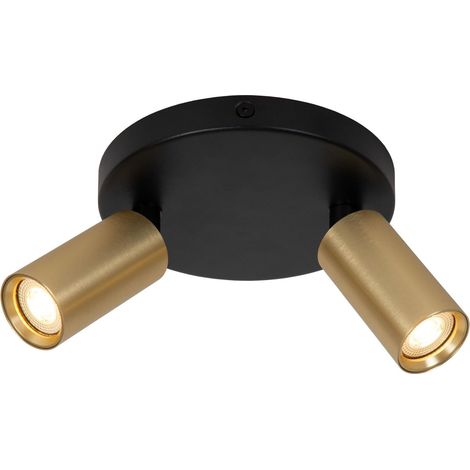 Lucide RITMO - Deckenstrahler - Ø 15 cm - 2xGU10 (MR11) - Mattes Gold / Messing (1/5)