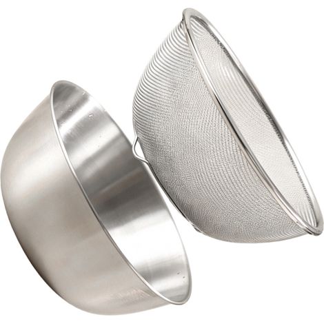 Elegante ciotola e cestello da cucina in acciaio inox - 22 cm