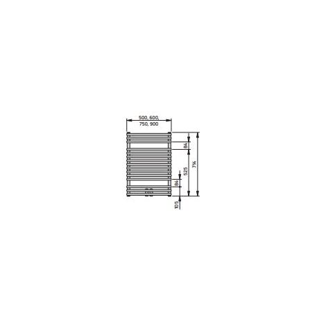 VN-DION-M TWIN Badheizk. H 700 Bl 750 BH  714x125x750mm weiß Mittenanschluss