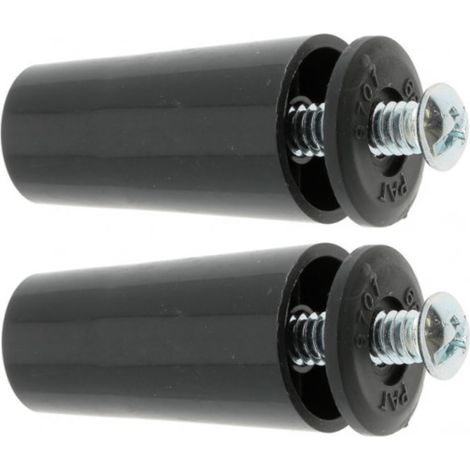2x Butée d'arrêt de lame finale de volet roulant cône Ø22mm longueur 40mm en PVC avec rondelle et vis Store Fenêtre Enroulement Déroulement Coffre Universel, noir (1/4)