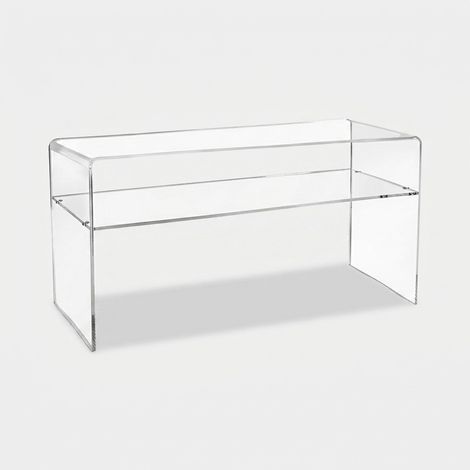 Mobile porta TV moderno in plexiglass trasparente 33x100x50cm Visio