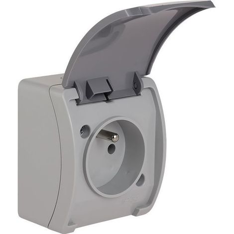 Enchufe individual Koala con/sin (2P+Z) IP44 fresno con tapa de grafito VG 161-08 61.375 (1/3)