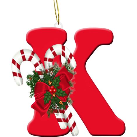 Ornement Alphabet - Décoration Arbre De Noël En Acrylique - 26 Lettres Personnalisables - Pour Décor Intérieur Et Extérieur - Lot Complet (1/2)