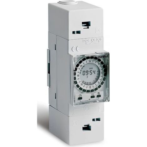 Perry interruttore orario settimanale digitale a cavalieri con display - 2 DIN - 1IO0024/D15