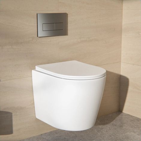 Hängendes WC Varo - Randlos - Soft-Close-Sitz - Matt Weiß (1/4)