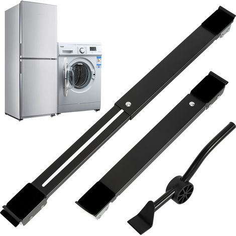 Wolketon Supporto per lavatrice 2PCS Base per lavatrice con freno Supporto per lavatrice 300 kg di carico. nero