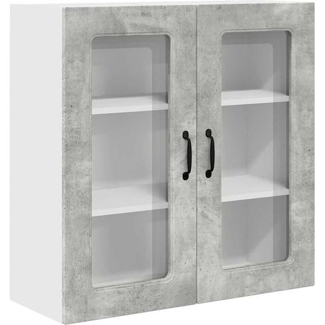 Meuble mural de cuisine，Armoire de cuisine avec étagère Gris béton 80 x 31 x 80 cm CFW55158 (1/5)