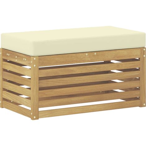 Banco de taburete exterior con cojín Blanco 80 x 43 x 45 cm vidaXL