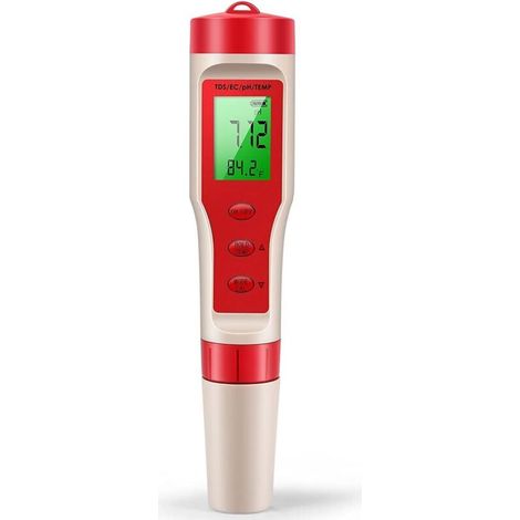 pH-mètre numérique 4 en 1 – Testeur pH/TDS/EC/ATC haute précision ± 0,01 – Pour aquariums, piscines et cultures hydroponiques (1/5)