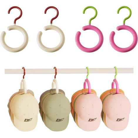 Ensemble de 4 porte-casquettes de baseball - support à chapeaux - organisateur de rangement - cintres multifonctionnels pour placard (1/5)