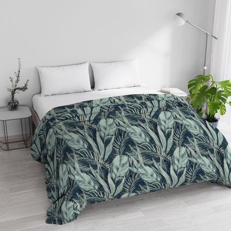 Couette d'hiver rembourrée pour lit Double 250 x 245 cm, Motif Tropical, Couette réversible en Microfibre Douce, 200 g/m², Lavable en Machine (1/5)
