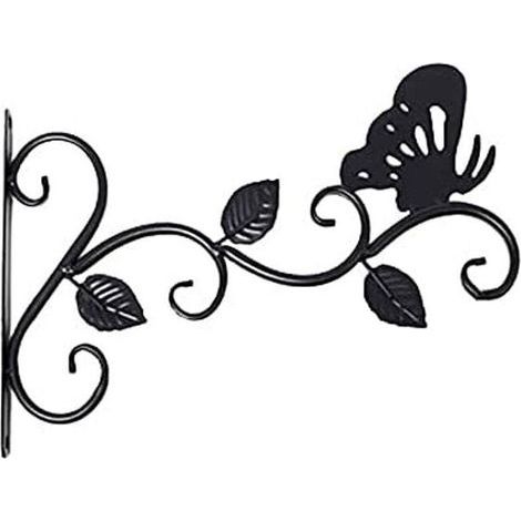 Lot De 1 Supports Pour Plantes Suspendues,Suspension Mural Crochet Plante En Métal, Suspension D'accessoires Pour Plantes Antirouille Et Robuste En Forme De Papillon, Noir (1/5)