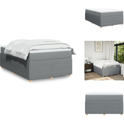 Sommier à lattes de lit avec matelas Gris clair 120x200cm Tissu - Sommier À Lattes De Lit - Sommiers À Lattes De Lit - Lit - Meuble De Chambre À Coucher (1/5)