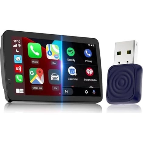 Adaptateur sans fil CarPlay/Android USB Mini Ultra pour CarPlay filaire d'usine et OEM Android Auto, Plug & Play Dongle compatible iOS 10 (1/3)