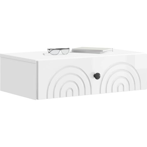 Maison Exclusive - Tavolino da Parete Laterale Bianco Lucido 59 x 34,5 x 17 cm