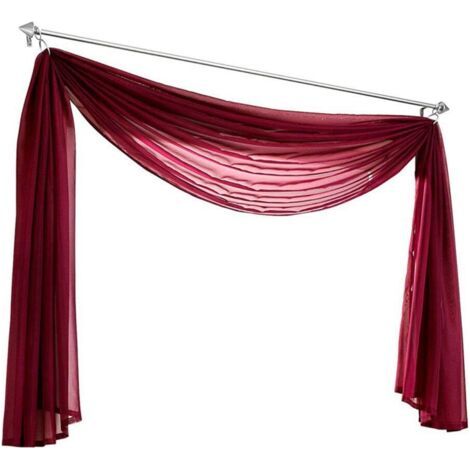 BUNTHAUS Lot de 1 rideau transversal en voile transparent pour chambre à coucher salon mariage, Bordeaux, 140400cm-Ensoleillé (1/4)