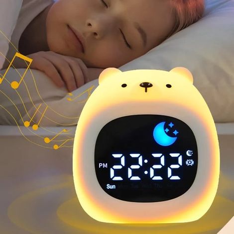 Bonita lámpara de noche con forma de oso de silicona，LED que cambia de color，recargable por USB，8 colores regulables
