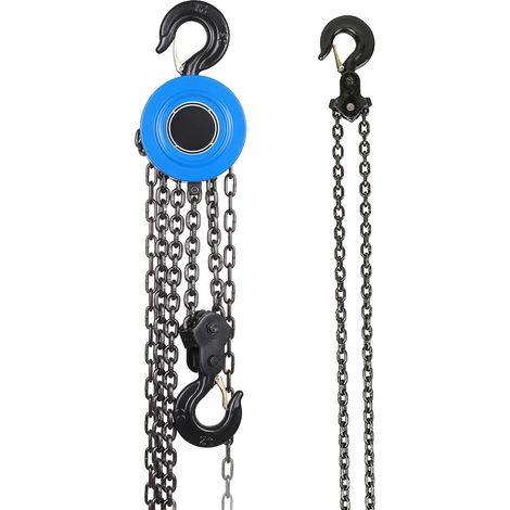 Palans à chaîne, capacité de charge de 2 tonnes, construction en acier robuste, Bleu (1/2)