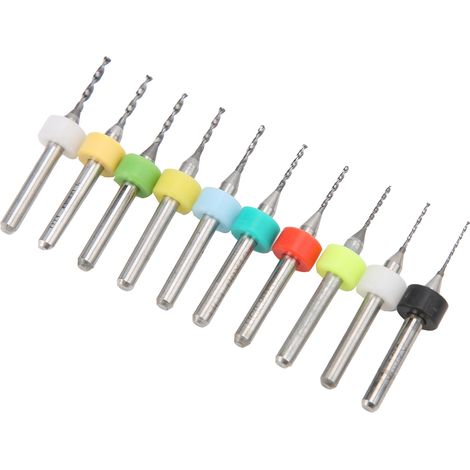10 mini forets hélicoïdaux en acier tungstène pour la réparation et la gravure de circuits imprimés, diamètre 0,6 à 1,5 mm (1/5)
