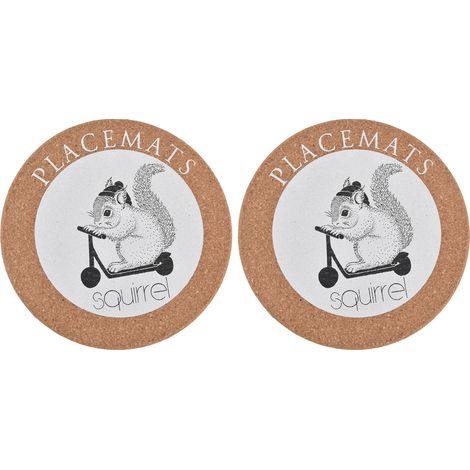 niedliche Korkuntersetzer mit Cartoon-Tiermotiv, praktisches rundes Design für Büro oder Zuhause – Eichhörnchen (1/5)