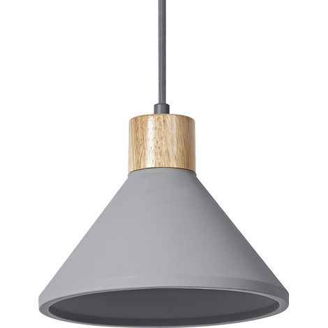 OSRAM Suspension en béton DECOR Concrete Wood pour un éclairage d’intérieur moderne, 220 mm, gris foncé, boîtier en métal et béton, choix flexible du corps lumineux grâce au culot E27 (1/5)