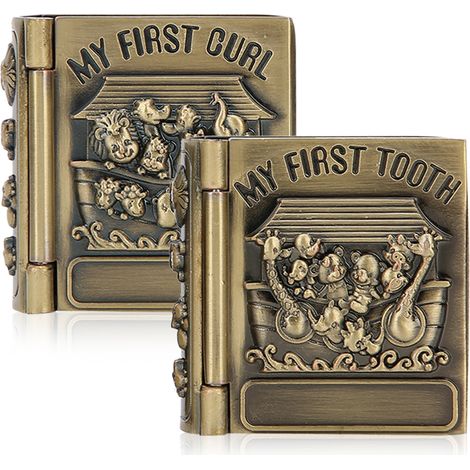 Écrin vintage pour livres, bijoux et dents, 2 pièces, coffret de collection artisanal, cadeau décoratif raffiné (1/5)