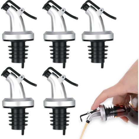 Lot de 5 Verseur Bouteille,Silicone,Étanche,Vin Huile,Cuisine Bar (1/5)