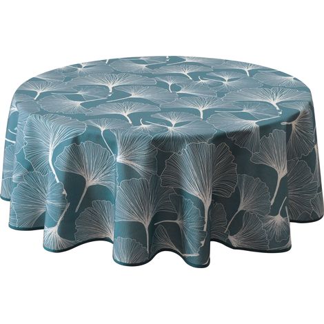 Nappe Anti-taches Biloba bleu - Ovale 150 x 240 cm