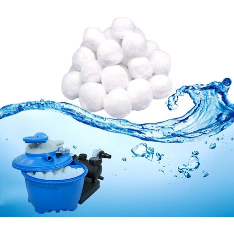 700g Boules de filtration, remplacement sable quartz 25kg, fibre polyéthylène pour piscine et filtre à sable (1/5)