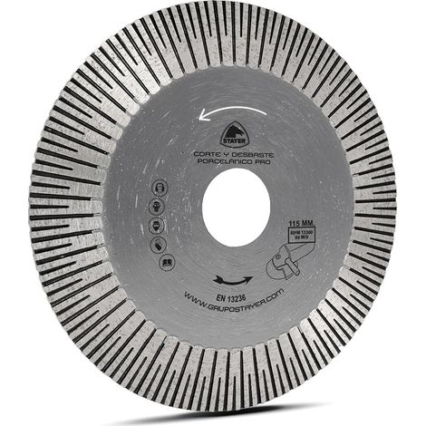 Disco da taglio e smerigliatura STAYER “Porcelain Pro” per taglio multimateriale (fino a 13300 giri/min) Ø115xØ10mm colore cromo