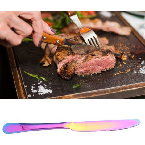 Couteau en Acier Inoxydable Sans BPA pour Cuisine Maison Restaurant Mariage Coloré (1/5)
