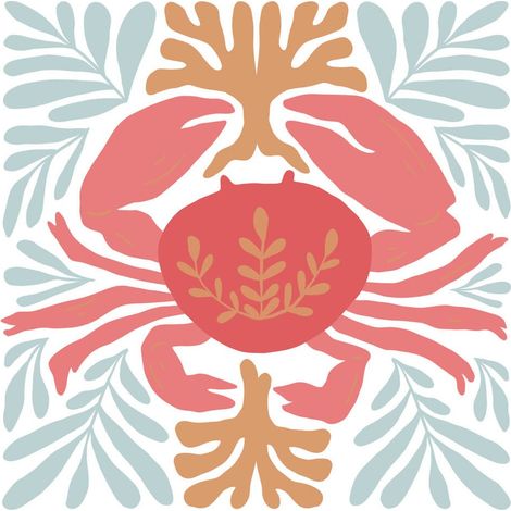 Tableau sur verre illustration crabe 30x30 cm - Impression sur Verre - Image HD  imprimée sur Verre - Tableau mural décoratif en verre - Finition Brillante - Fabriqué en France (1/5)