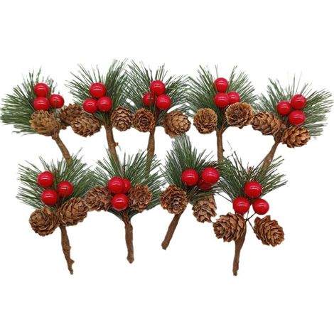 ciondoli a forma di bacche rosse - Decorazioni natalizie - Idee fai da te con rami di pino - Ping An Fruit Wrap - Accessori per scatole regalo (1/3)
