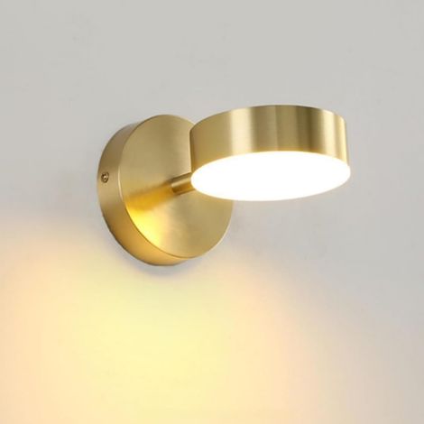 9W Gold LED Wall Lamp, 350° Adjustable Bedside Lamp, Minimalist Interior Lights for Headboard, Reading, Office, Bedroom, Style B (Warm White) (1/5)