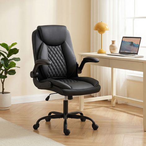 Fauteuil de bureau. chaise bureau ergonomique avec accoudoirs relevables. hauteur réglable. fonction de bascule. noir