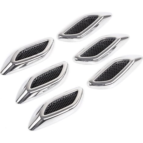Fausses prises d'air décoratives pour voiture, prises d'air latérales modifiées, autocollants d'emblème en fibre de carbone pour ailes, autocollants de carrosserie, lot de 6 - ABS, voir détails, type (1/4)