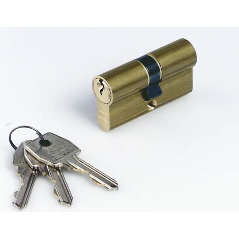 CILINDRO AGB MODELLO 600 IN OTTONE LUCIDO CON STESSA CIFRATURA CHIAVE LUNGHEZZA 60 mm ( 22-10-28 )