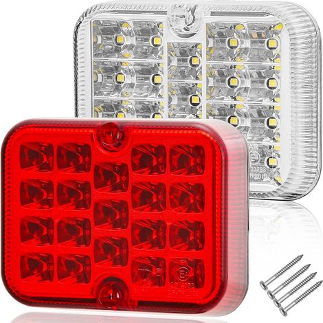 LED Rouge Antibrouillard Arrière Éclairage 12v24v Remorques LED Blanc Feu de Recul 12v24v Remorque Brouillard de Remorque Étanche Imperméable pour Caravane Camion (1/5)