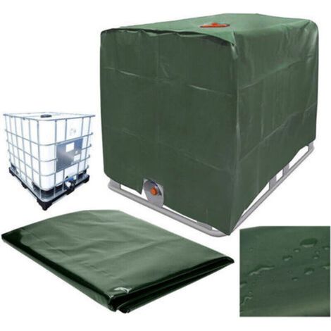 Pair Housse de protection pour réservoir d'eau IBC (Inland Reservoir Bus), adaptée aux réservoirs d'eau de 1000 L, résistante à la poussière, aux UV et à la pluie, 120 x 100 x 116 cm (vert) T-Audace (1/4)