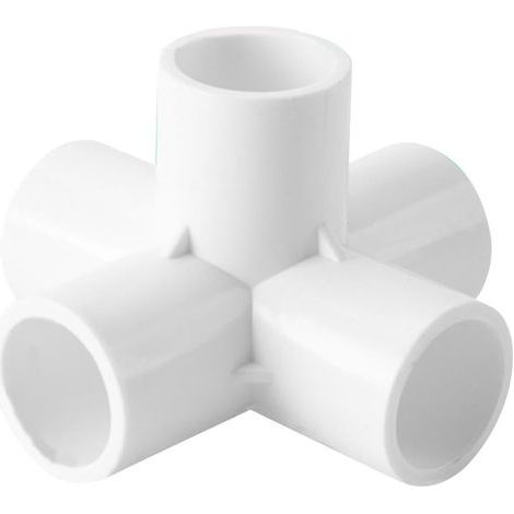 Raccord coudé en PVC - 3 voies - Raccord de tuyau - Raccord adaptateur 3/4/5 voies en PVC pour conduites d'eau domestiques (1/5)