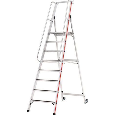 Scaletta grande piattaforma 8 gradini R13 - Altezza massima di lavoro 3.88m - 868108