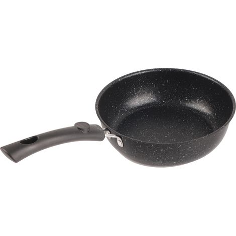 Edelstahl-Bratpfanne mit ergonomischem Griff, schneller und gleichmäßiger Wärmeleitung, Antihaftbeschichtung, ideal für Speck, Steaks und Zwiebeln (20 cm). (1/4)