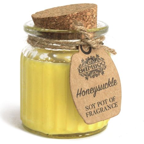 Bougie parfumée en pot de soja et chèvrefeuille- Vendu par 1 (1/4)