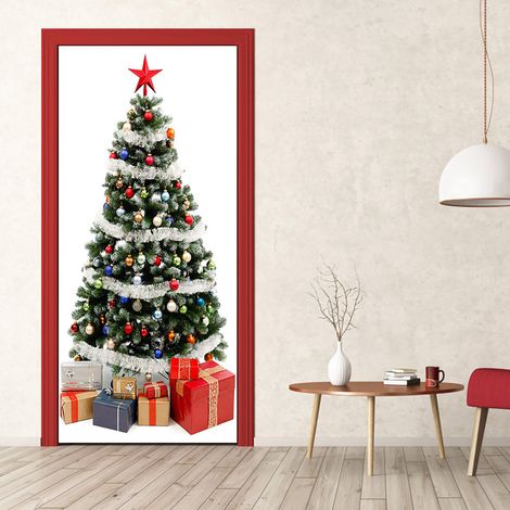 Autocollants décoratifs pour vitrines et portes, sapin de Noël (1/5)