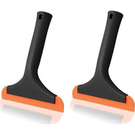 Grattoir de douche en silicone, grattoirs en silicone noir, pour nettoyer le verre, les miroirs, les fenêtres, etc. (1/5)