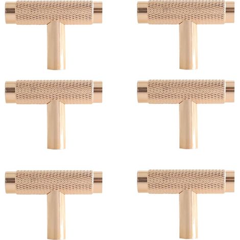 Boutons de meuble dorés, lot 6, poignées cuisine à un trou avec (1/5)